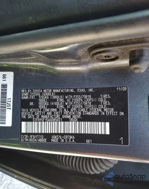 2010 Toyota Tundra Double Cab Sr5 from USA, damaged, VIN 5TFRY5F15AX085651